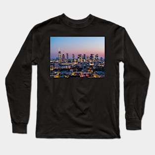 Warsaw city center at dusk Long Sleeve T-Shirt